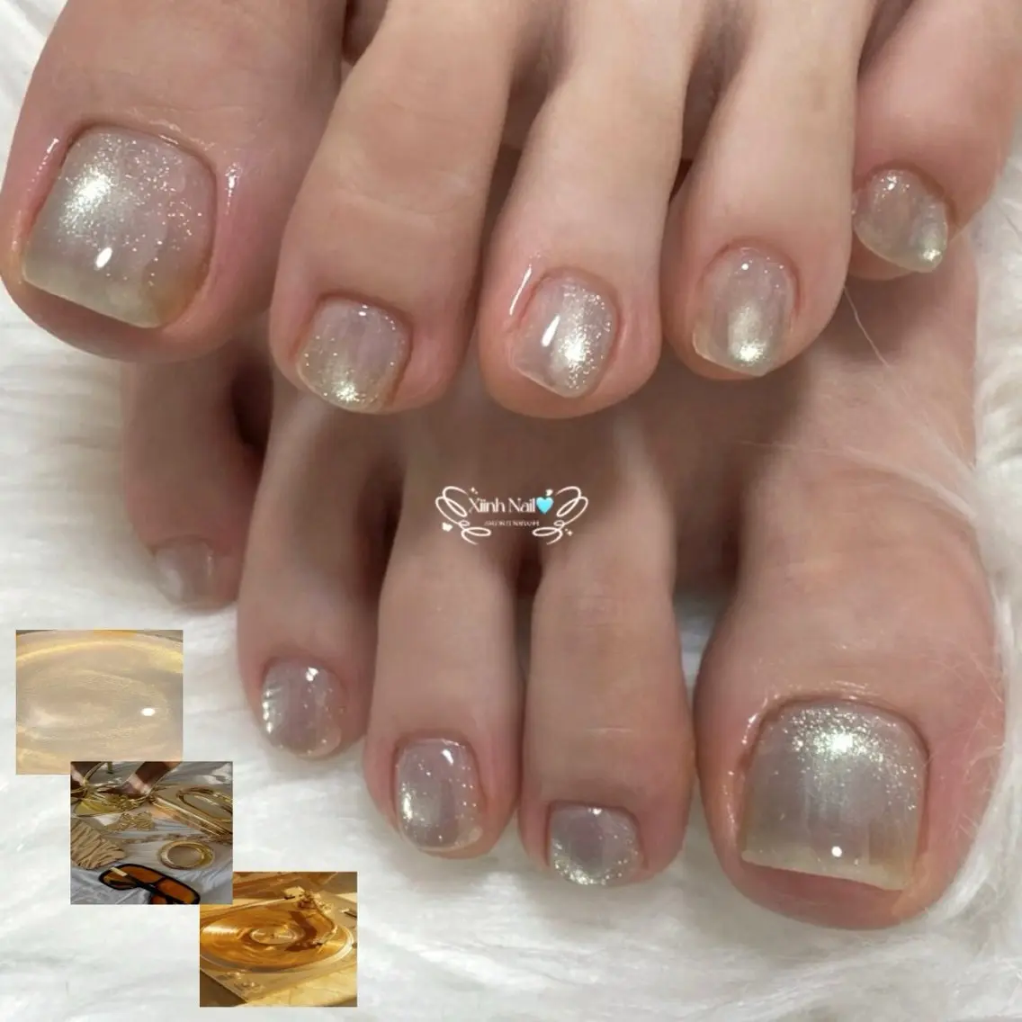 ネイル チークネイル 桜ネイル 長さ出し フラワーネイル フットネイル フットネイル XIINH NAIL SALONのネイルデザイン