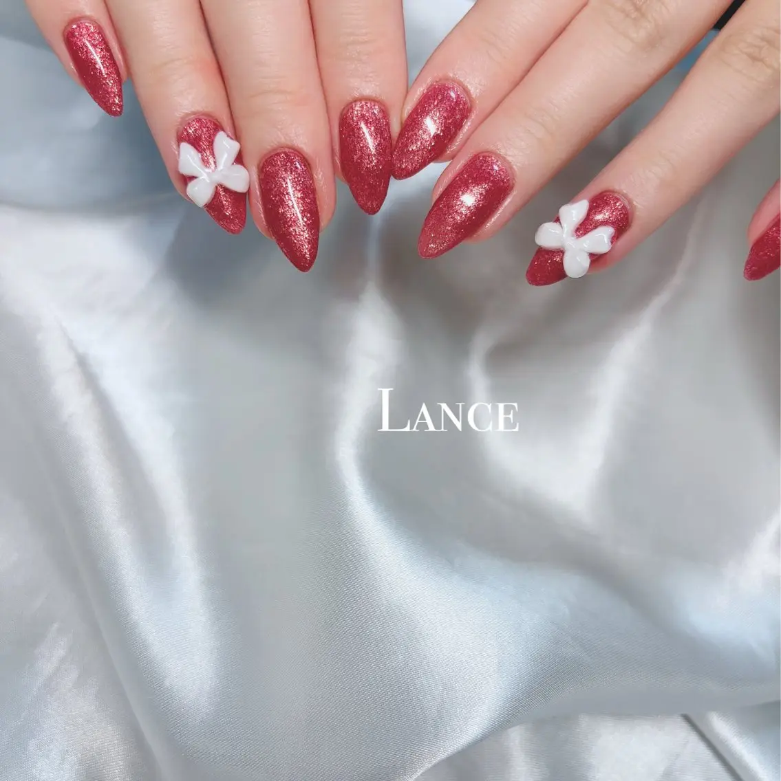 ネイル オーロラネイル フレンチネイル キラキラネイル 韓国ネイル ワンカラーネイル Lance nailのネイルデザイン