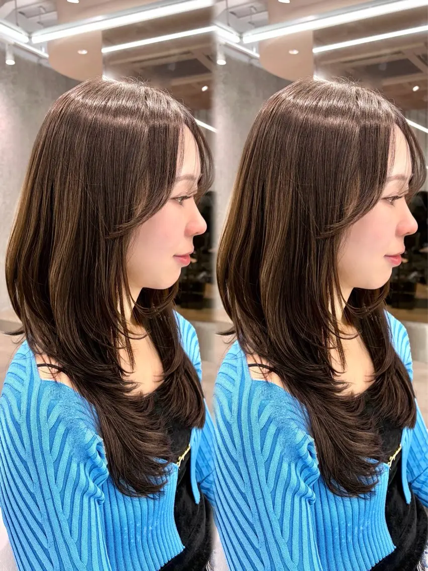 ロング 大宮🤍縮毛矯正 レイヤー🪽なるのヘアスタイル