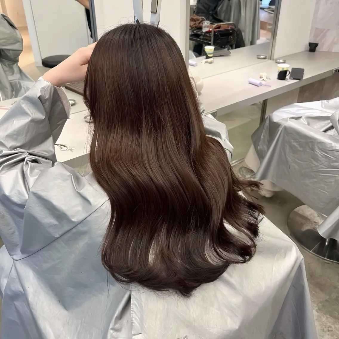 ロング カラー カット ヘアカラー トリートメント EIGHT　樹梨 ／韓国ヘア🇰🇷のヘアスタイル