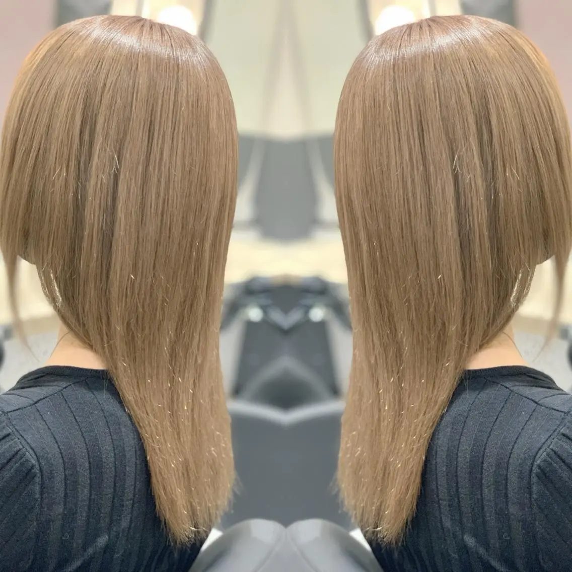 ミディアム カラー ヘアアレンジ カット ヘアカラー トリートメント 髪質改善×ハイトーン 中田啄也のヘアスタイル