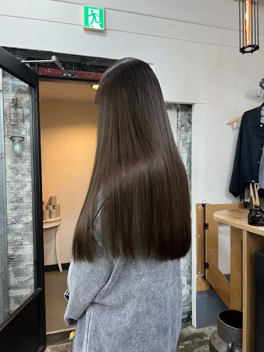【👑人気NO.1👑】ブリーチなしワンカラー+カット+3stepトリートメントの写真