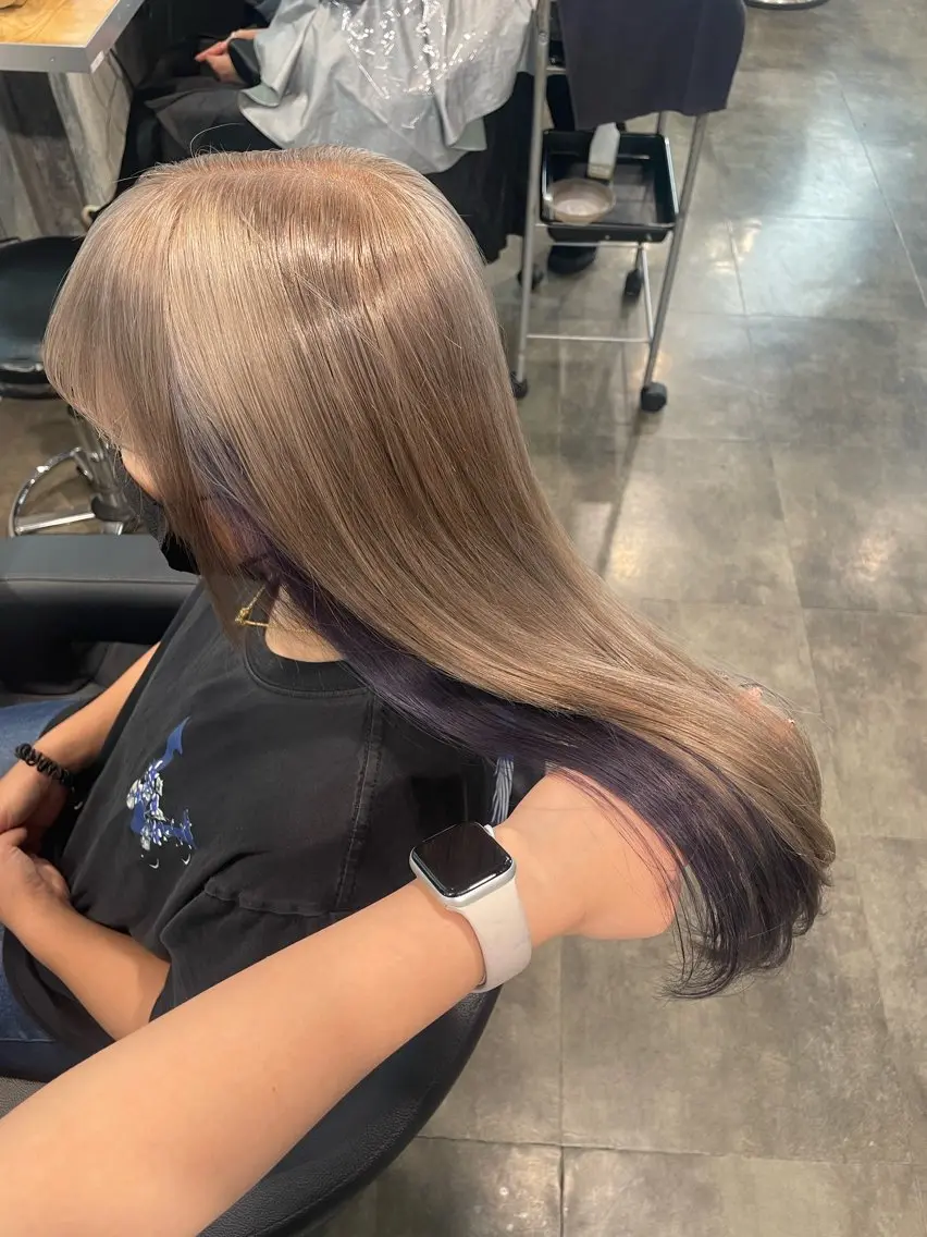 ロング カラー ヘアカラー ハイトーン 横浜💞ミオのヘアスタイル