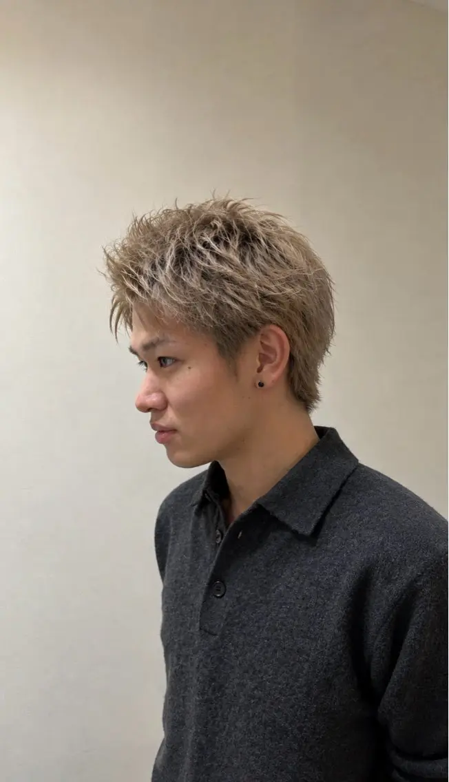 ショート カラー カット ヘアカラー メンズカット＆パーマ 髪質改善/岩元のヘアスタイル
