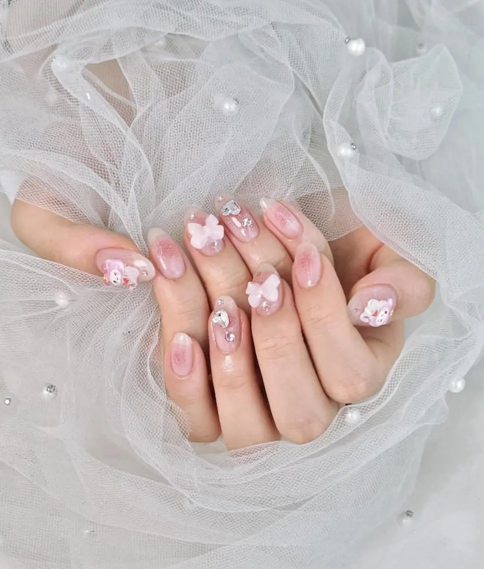 ネイル フレンチネイル ジェルネイル 韓国ネイル マグネットネイル マグネットフレンチ akina nailsのネイルデザイン