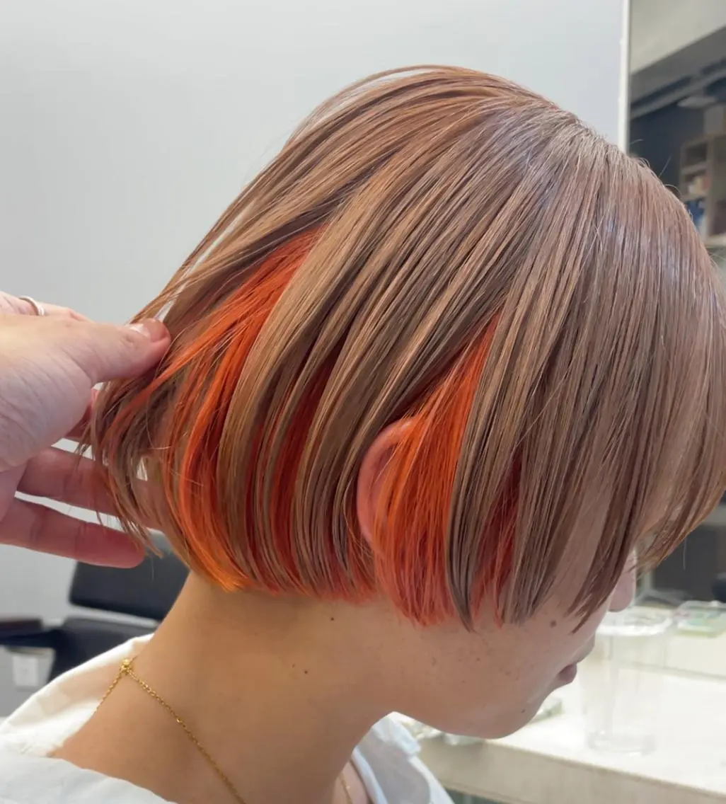 カラー ロング カット ヘアカラー トリートメント ケアブリーチ/ レイヤー/vardyのヘアスタイル