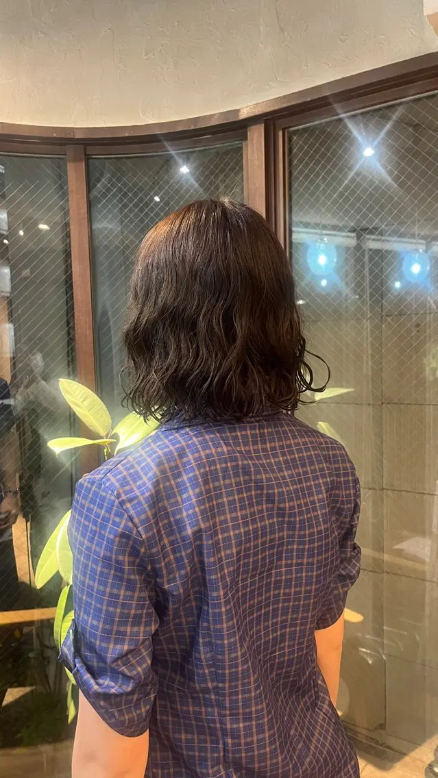 ミディアム カラー パーマ ヘアカラー ナチュラル透明感 カラー/なお🍊のヘアスタイル