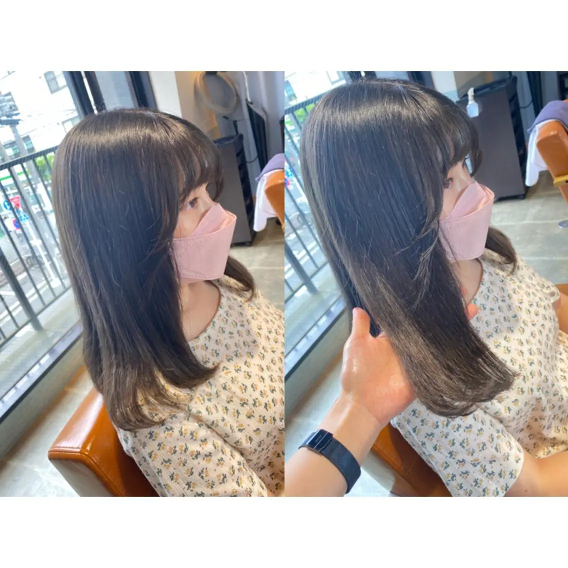 カラー 🩵盛れる顔周り/ 艶カラーemi🩵のヘアスタイル
