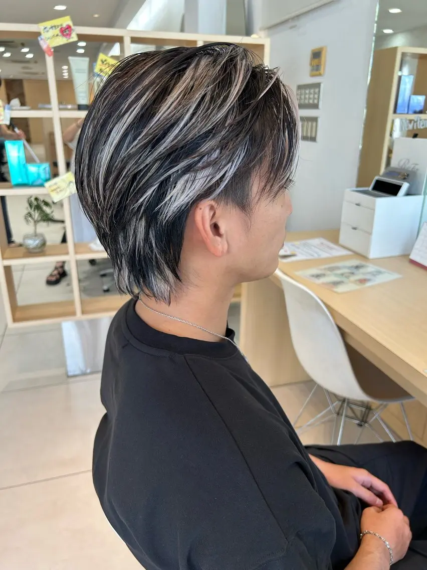 カラー メンズ メンズハイライト ハイライトカラー ハイトーン/メンズ 水野翔太のヘアスタイル