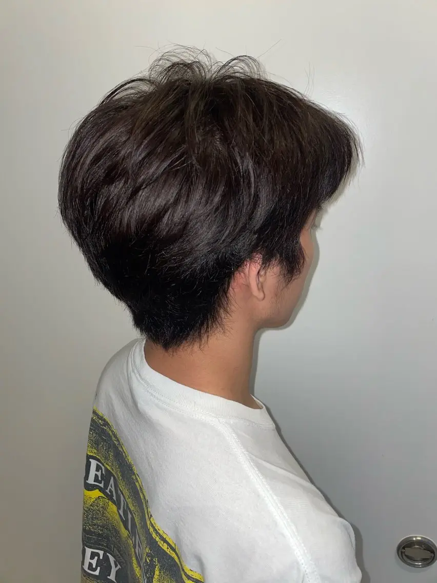 ショート カラー メンズ ブラウンカラー ピンクカラー ピンクブラウン カット ヘアカラー ハッシュカット/山本 杏奈/イルミナカラーのヘアスタイル