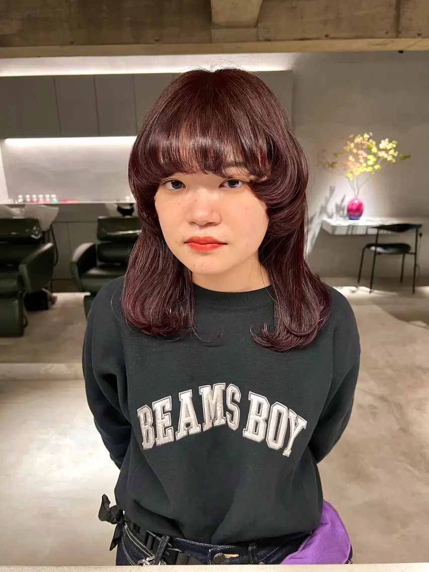 セミロング カラー カット ヘアカラー トリートメント 宮川 日菜子のヘアスタイル