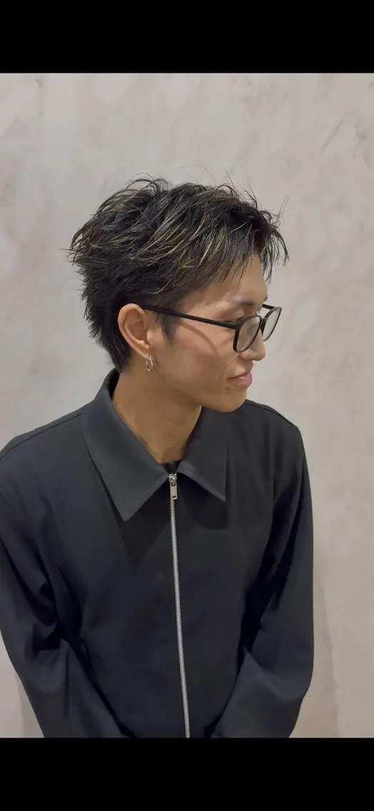 ショート メンズ 本厚木パーマ&ブリー チMEN'Sショートのヘアスタイル