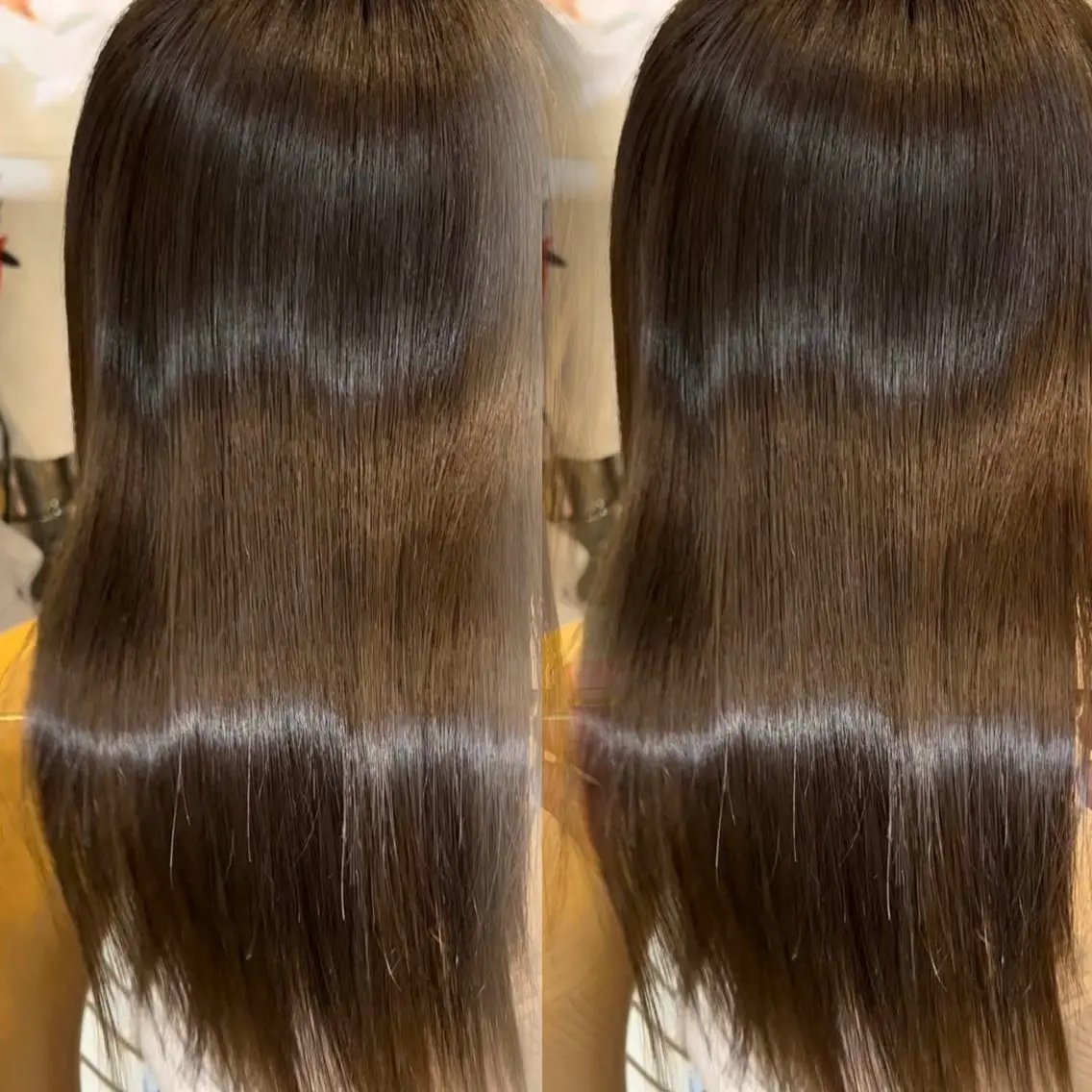 セミロング ヘアカラー 縮毛矯正 トリートメント 髪質改善/縮毛矯正/ レイヤーカットななこのヘアスタイル