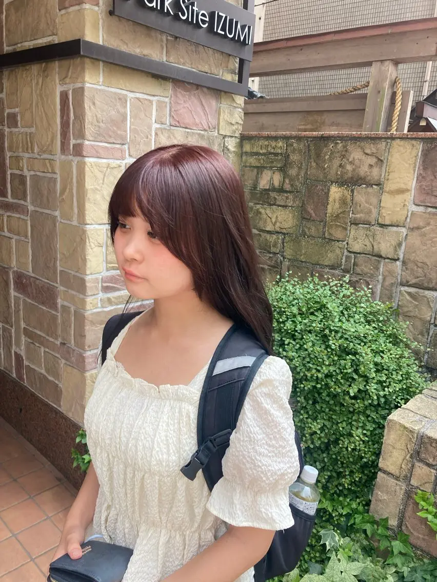 カラー ブラウンカラー ピンクカラー 加茂野 緑のヘアスタイル