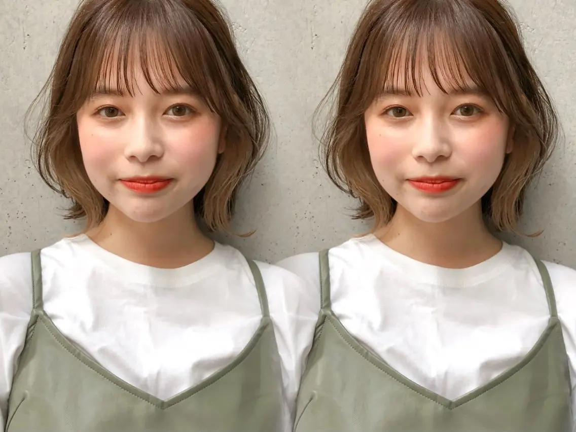 ミディアム カラー ボブ カット ヘアカラー トリートメント レイヤー×髪質改善✨ 渋谷/佐藤侑哉のヘアスタイル