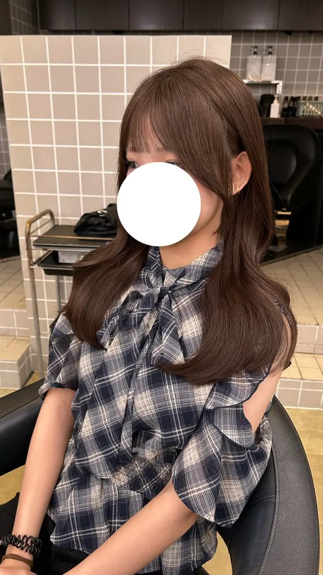 ロング カット ヘアカラー トリートメント 🤍透明感カラー/ 韓国レイヤー🤍のヘアスタイル