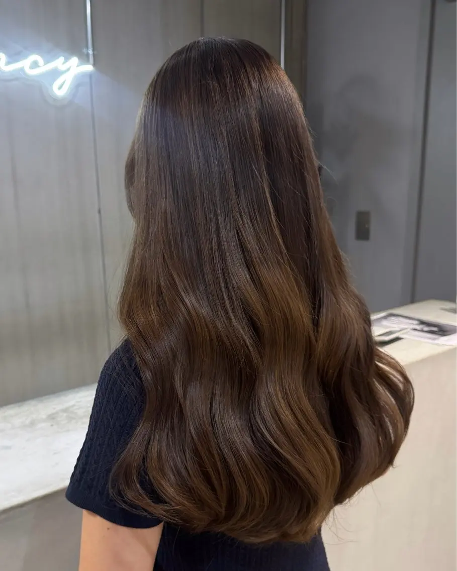 ロング カラー ブラウンカラー ヘアカラー 原野 葵のヘアスタイル