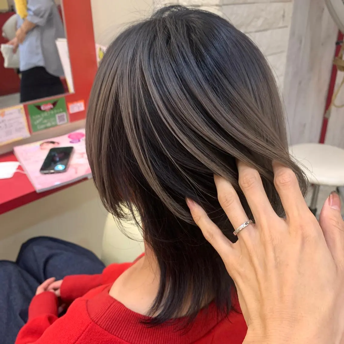 ミディアム カラー デザインカラー グラデーションカラー 櫻井 なんなのヘアスタイル