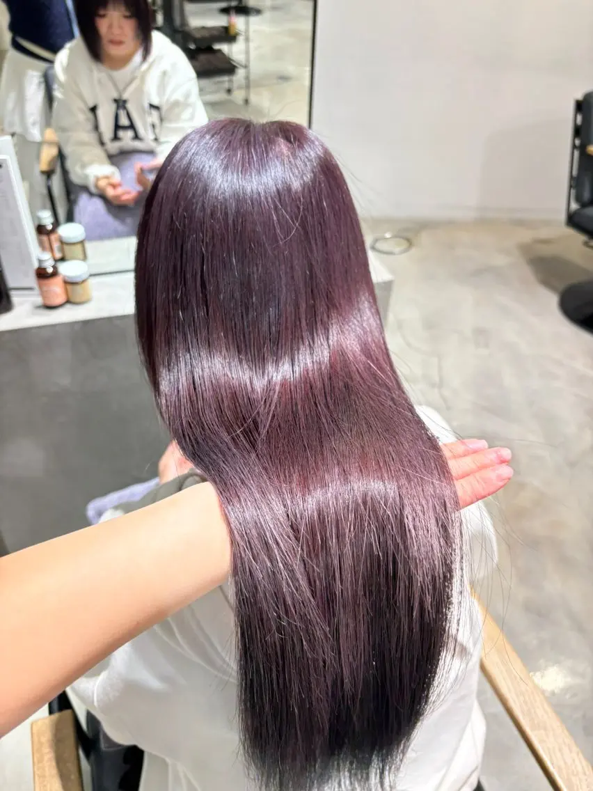 セミロング カット ヘアカラー トリートメント yui/レイヤー/ ラベンダー/似合わせのヘアスタイル
