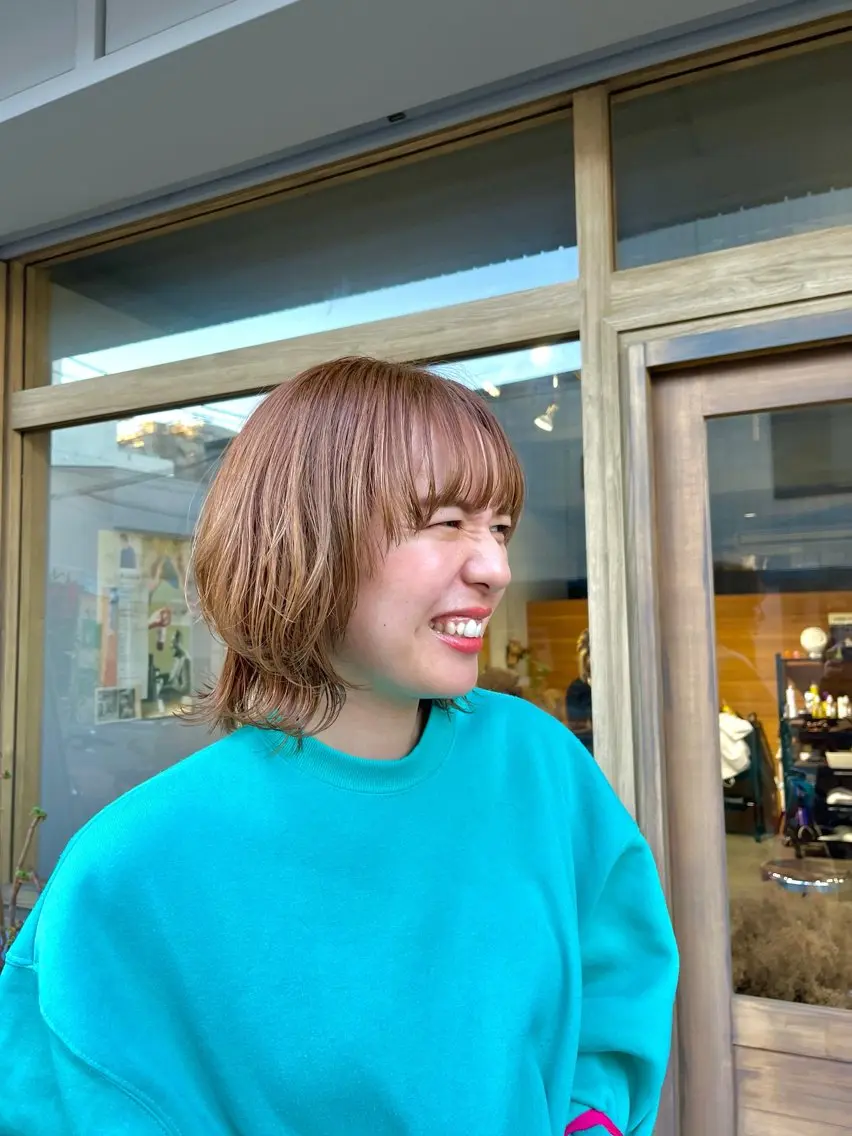 ミディアム カラー ウルフカット sign hair 鈴木 りん🍓のヘアスタイル