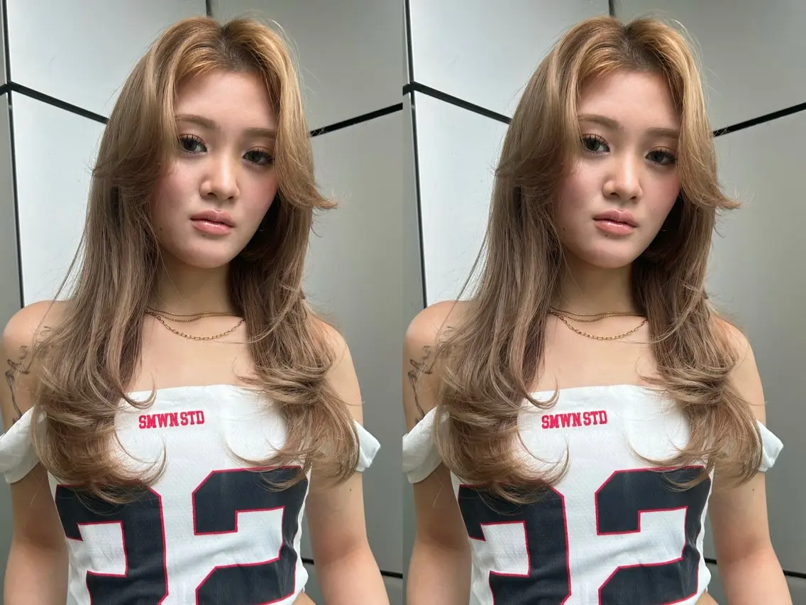 ロング カラー カット ヘアカラー トリートメント 🍒ハイレイヤー🍒 海外ヘア🍒Momoのヘアスタイル