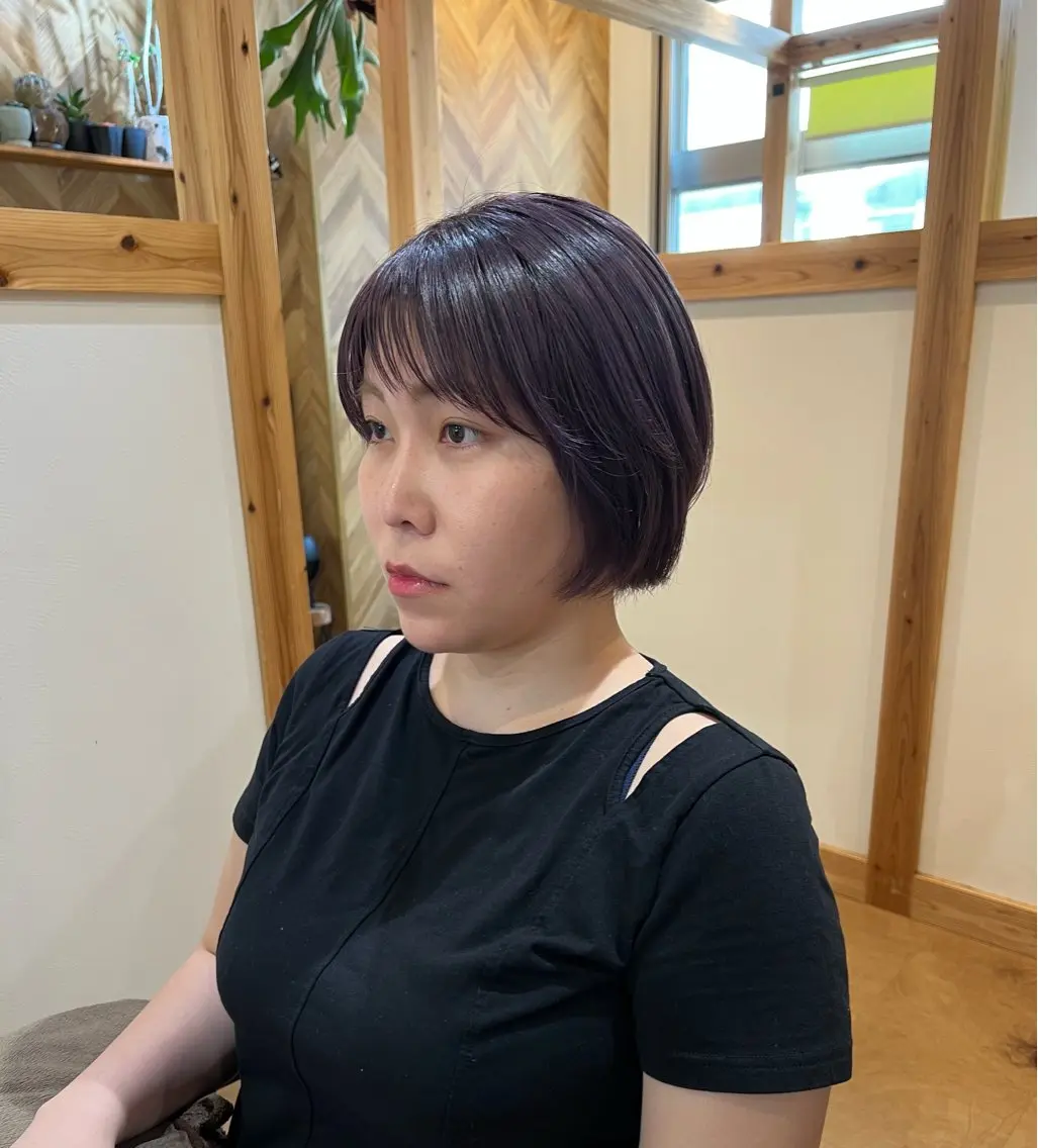 ショート カラー 透明感カラー ラベンダーカラー カット ヘアカラー 畝原 陽真里のヘアスタイル