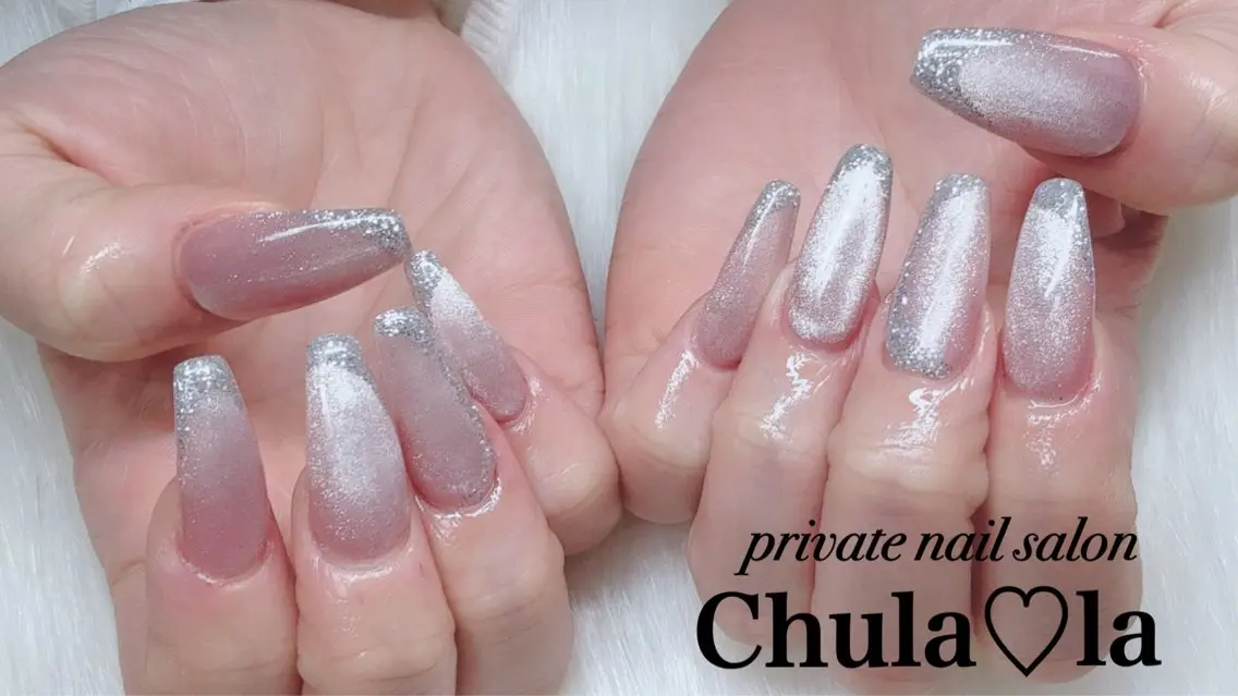 ネイル アートネイル ラメ(グリッター) マグネットネイル ハンドネイル Chula♡la 豊見城市高安のネイルデザイン