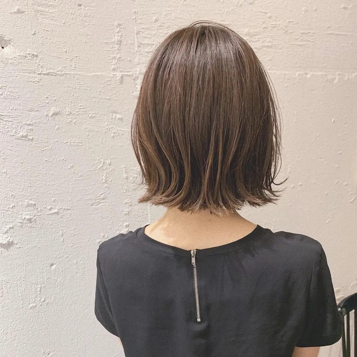 ミディアム カラー パーマ ボブ レイヤーカット カット ヘアカラー トリートメント レイヤー/髪質改善 デジパ/tenderのヘアスタイル