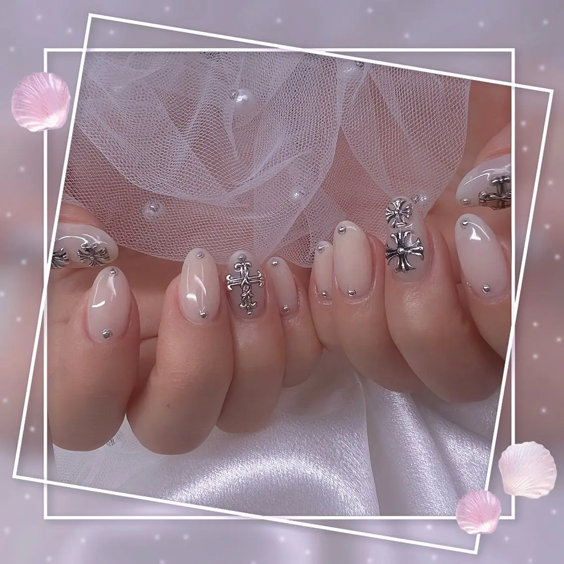 ネイル チークネイル ガーリー グラデーション マグネットネイル ピンク ハンドネイル Chill Nailsalonのネイルデザイン