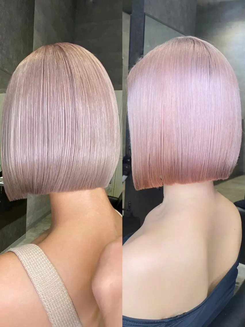 【ダブルカラー】カット + 全体ケアブリーチ + ワンカラー + 2step TRの写真