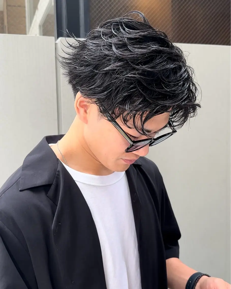 パーマ メンズ センターパート フェザーパーマ メンズパーマ カット パーマ 園冬稀/メンズカット /メンズパーマのヘアスタイル