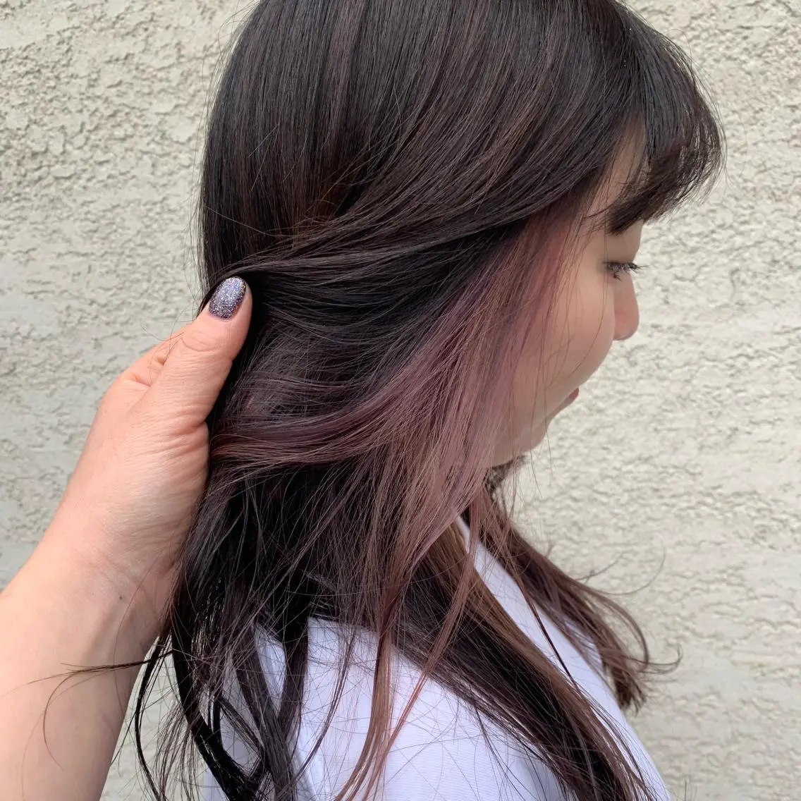 ロング カラー ヘアアレンジ ピンクカラー オルチャンヘア ヘアカラー トリートメント 韓国×髪質改善特化 💍maki💍のヘアスタイル