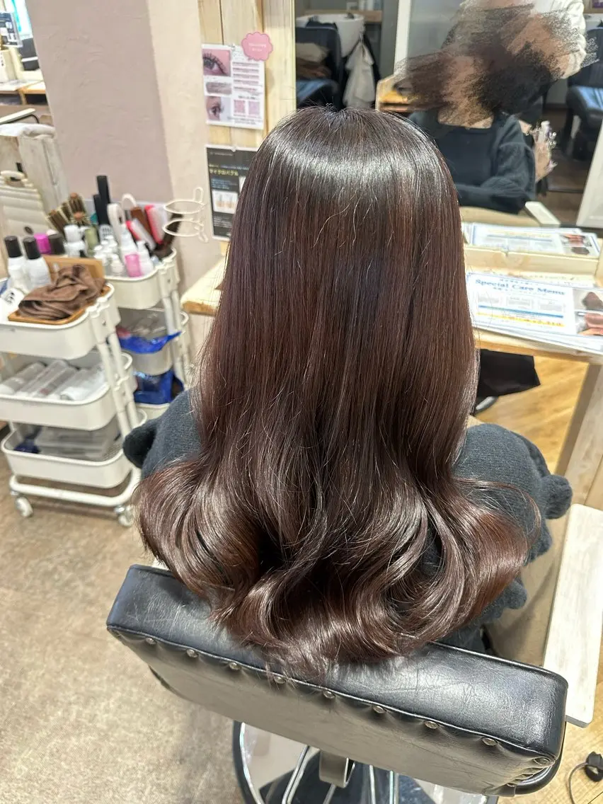 カラー ブラウンカラー ヘアカラー 東浦　髪質改善カラー 透明感カラーのヘアスタイル