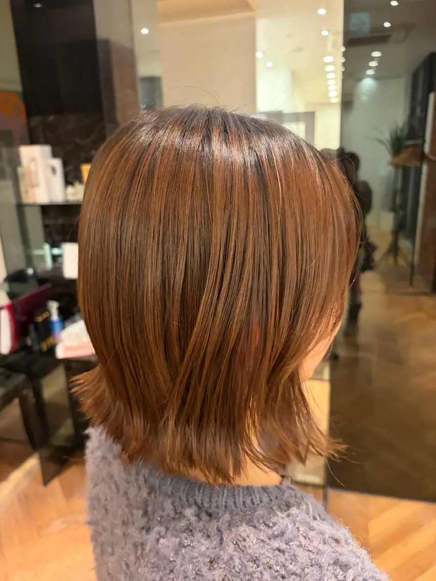 ミディアム ボブ カット 梶原 美保のヘアスタイル