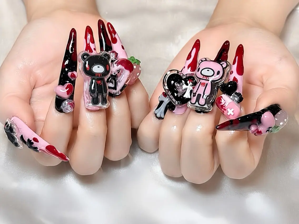 ネイル チークネイル 長さ出し フラッシュネイル フレンチネイル ガーリー ハンドネイル Rin Nail 新大久保店のネイルデザイン