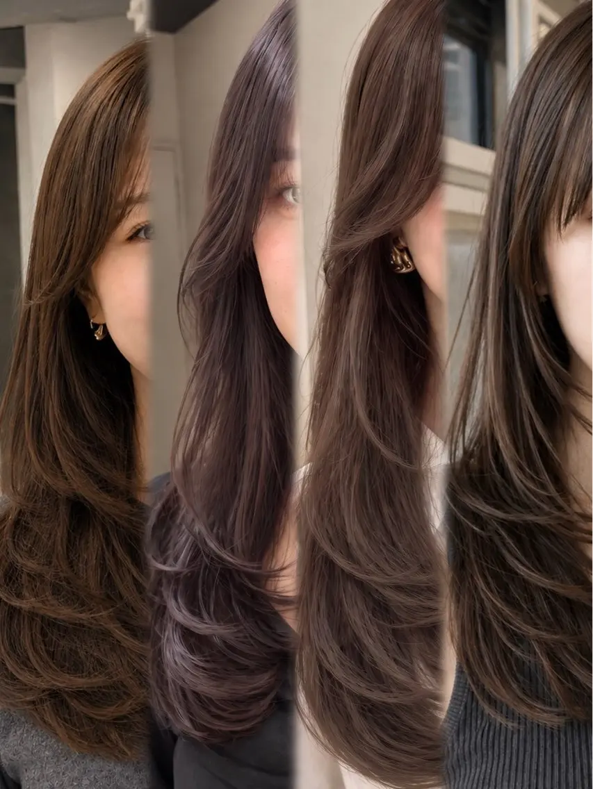ロング カット ヘアカラー トリートメント 恵比寿結べるレイヤー 地毛風カラー大場のヘアスタイル
