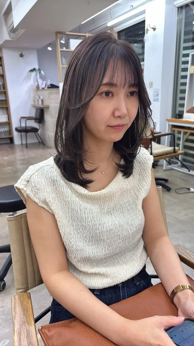 ミディアム カット ヘアカラー ユズキ/表参道 ♡大人モテヘアのヘアスタイル