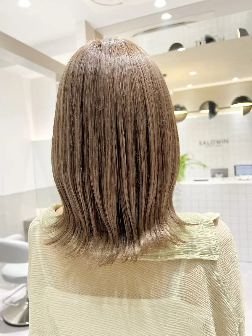ミディアム カラー ヘアアレンジ ベージュカラー 髪質改善 トリートメント ヘアカラー トリートメント 新宿color🐝 AYAKA🌈💖のヘアスタイル