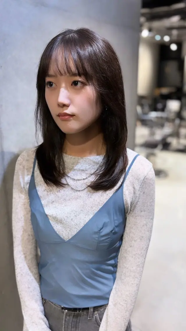 ミディアム カラー パーマ カット ヘアカラー トリートメント レイヤー/グレージュ 髪質改善/コウスケのヘアスタイル