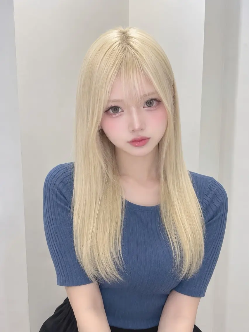 カラー ヘアカラー トリートメント ヘアセット 🫧モテる💗ダメー ジレスハイトーン🫧のヘアスタイル