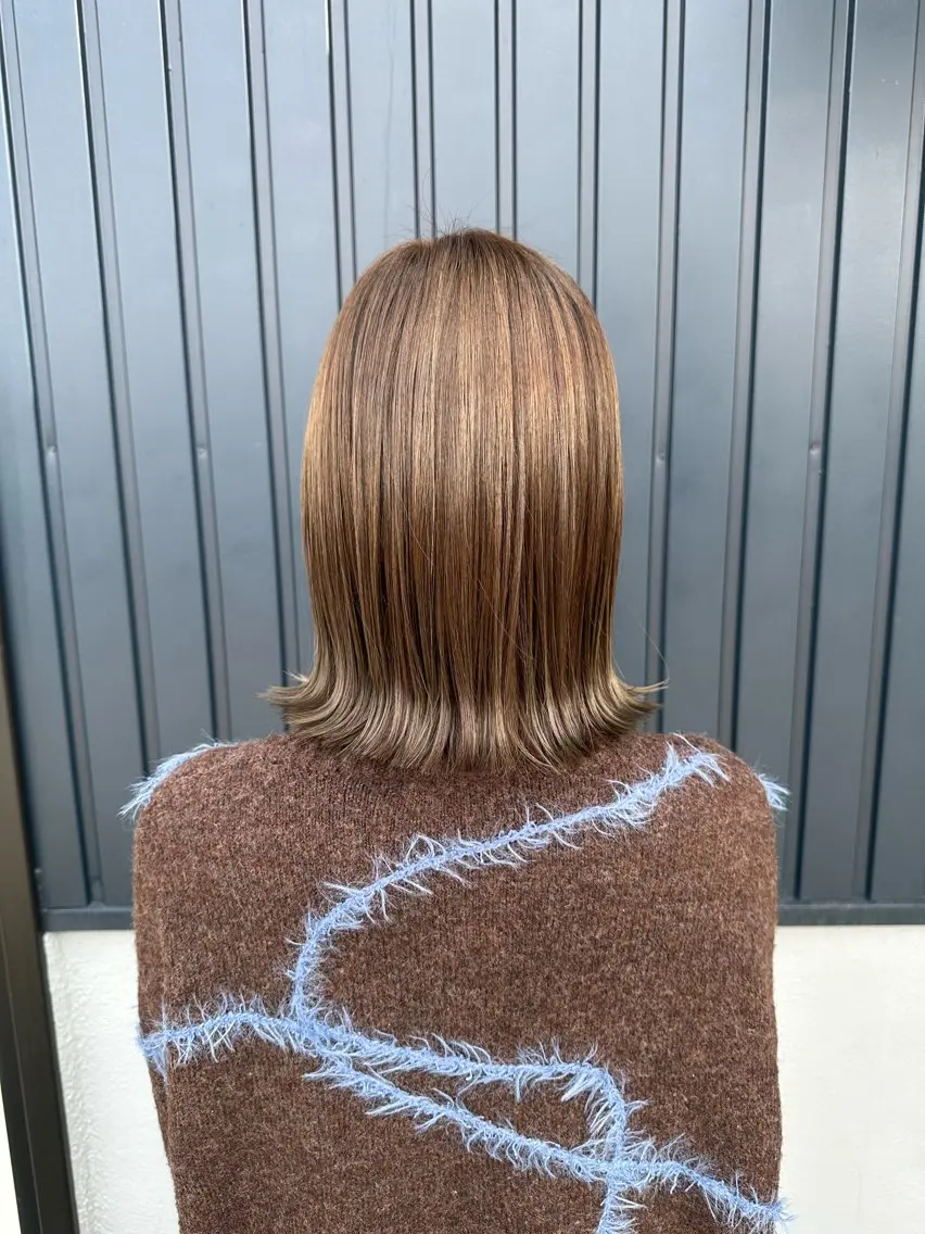 【🤎ブリーチなし透明感ブラウンカラー🤎】+トリートメントの写真