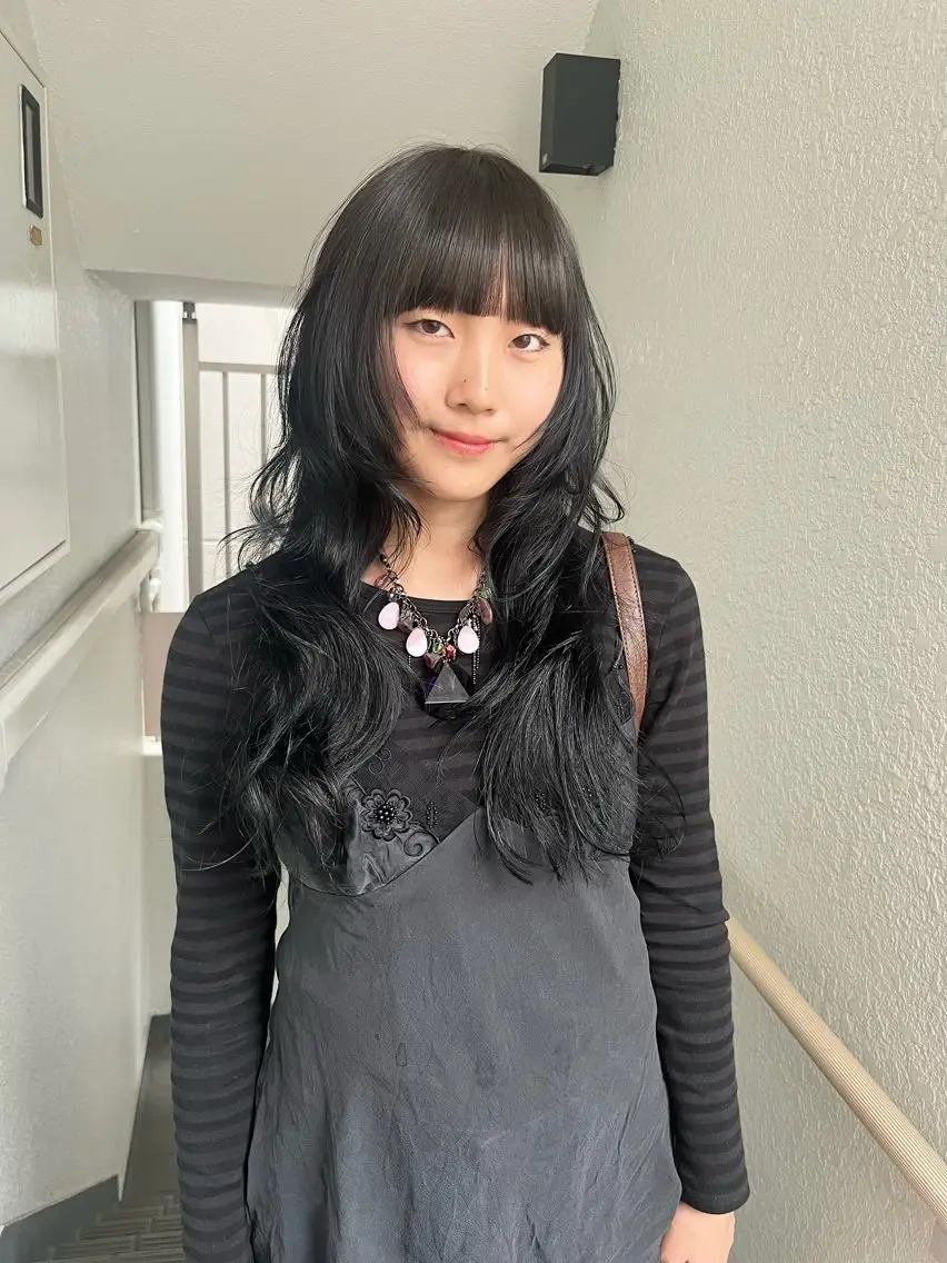 ロング カラー カット ヘアカラー レイヤーカット🍏 オリーブ/ののかのヘアスタイル