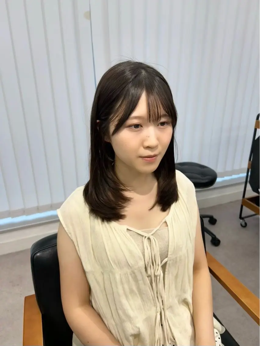 ミディアム カラー パーマ ヘアアレンジ メンズ キッズ カット 縮毛矯正 🤍レイヤーカット/ 透明感カラー🤍のヘアスタイル