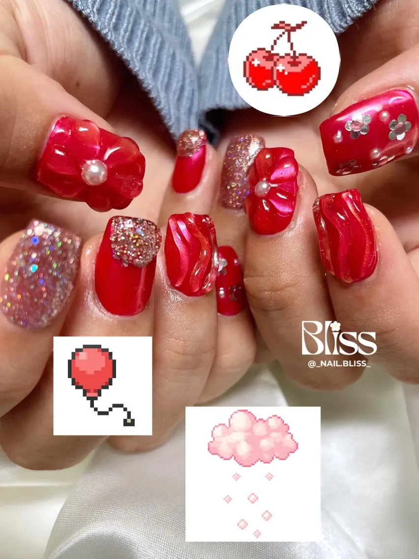 ネイル ぷっくりネイル ハンドネイル NAIL BLISSのネイルデザイン