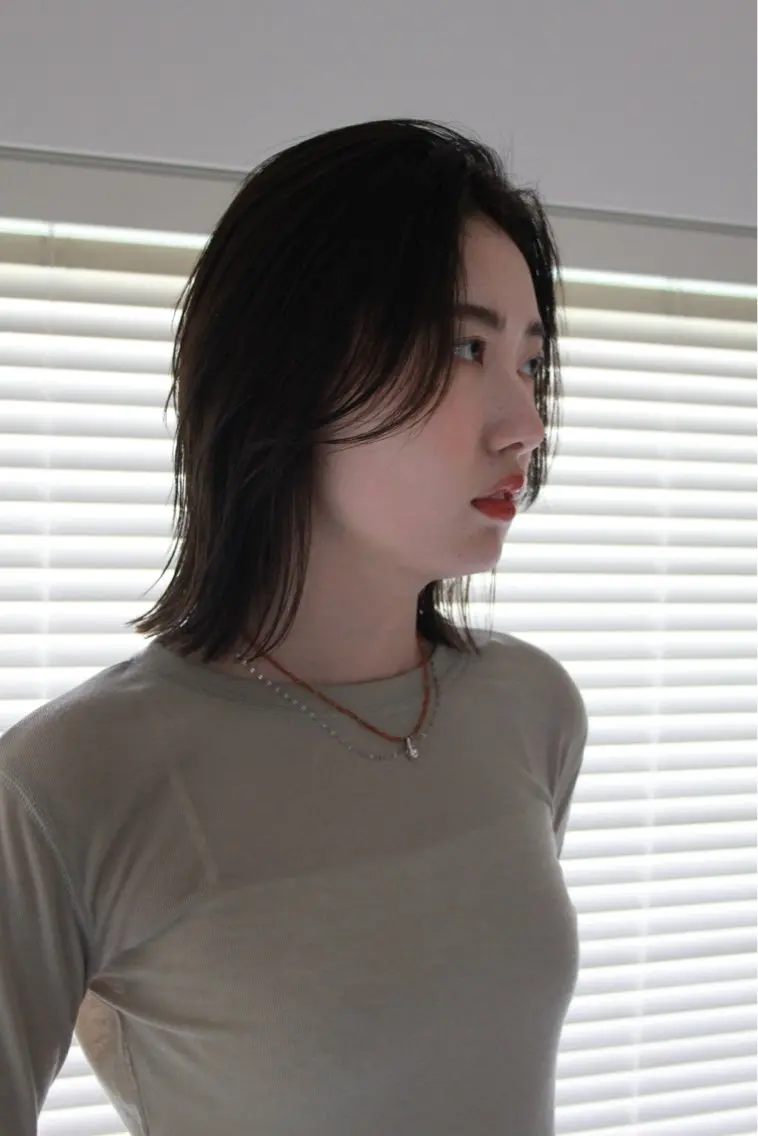 ミディアム 顔周りカット カット ヘアカラー カットモデル募集中 千葉大夢のヘアスタイル