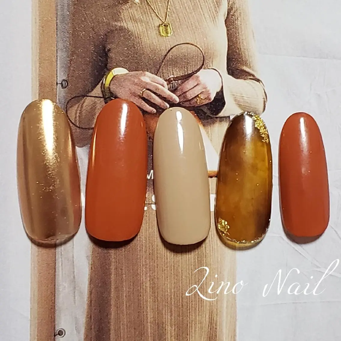 ネイル べっ甲ネイル ジェルネイル ミラーネイル ニュアンスネイル パラジェル Lino Nailのネイルデザイン