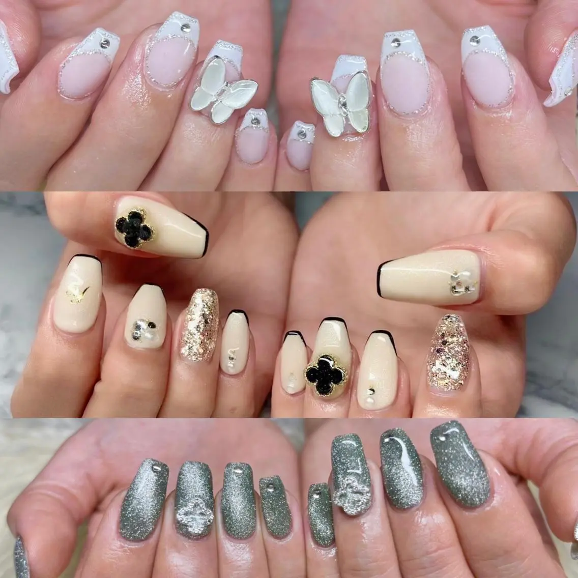 ネイル 長さ出し フレンチネイル ジェルネイル 韓国ネイル マグネットネイル ハンドネイル Nail&eye Belire 新宿のネイルデザイン