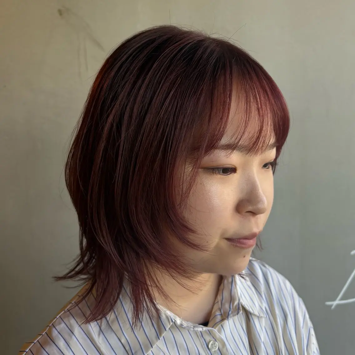 ミディアム カラー ブラウンカラー ピンクカラー ピンクブラウン 顔周りカット ハッシュカット カット ヘアカラー 🌸艶カラー/似合わ せカット/サクラ🌸のヘアスタイル
