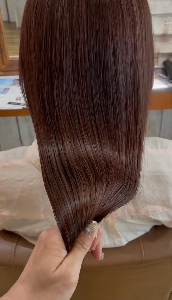 セミロング カラー ブラウンカラー ピンクカラー ピンクブラウン 髪質改善 トリートメント カット ヘアカラー トリートメント &.TIGRE 秋田弥生のヘアスタイル