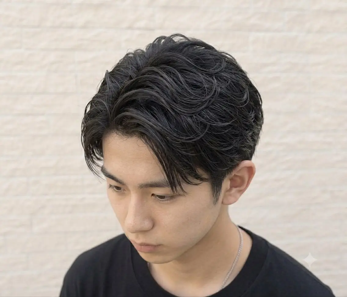 ミディアム メンズ 【メンズ特化】セン ターパート/保坂太一のヘアスタイル